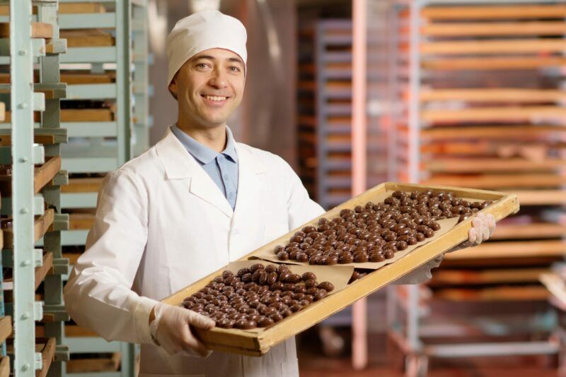 chocolate candies process making master factory worker